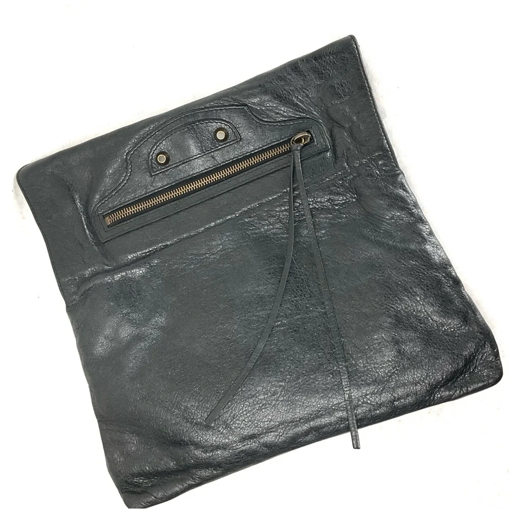 Balenciaga Black Classic Envelope Leather Clutch Bag - Picture 5 of 12